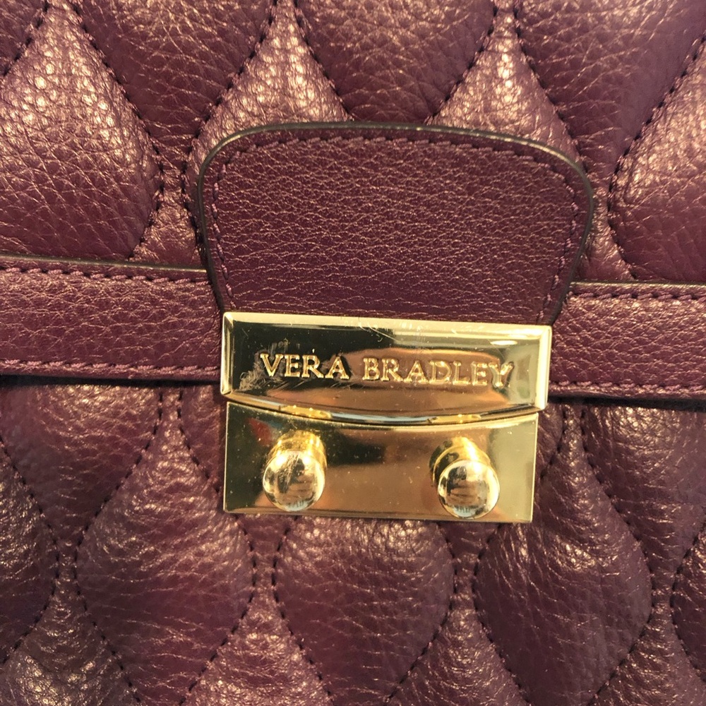 Vera Bradley Pebbled Purple Satchel Handbag - Picture 2 of 11